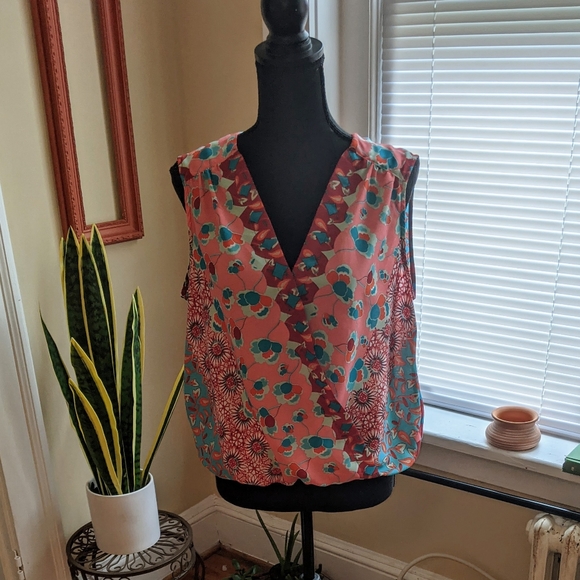 Alison Joy women's faux wrap v-neck blouse L silky - Picture 6 of 11